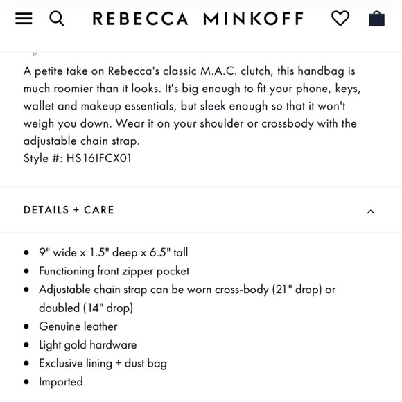 EUC Rebecca Minkoff Mini M.A.C. Crossbody Black Genuine Leather Gold Hardware - Picture 14 of 16